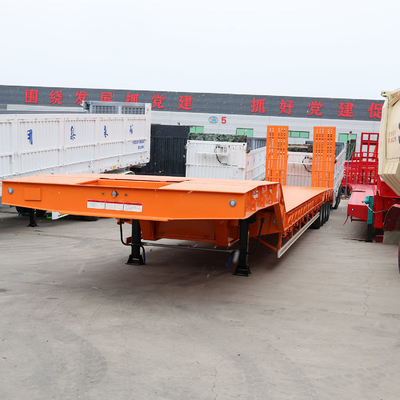 50T Capacidade de carga 3 4 eixo de cama baixa carregador de pescoço de galinha Lowboy Semi camião trailer com 1