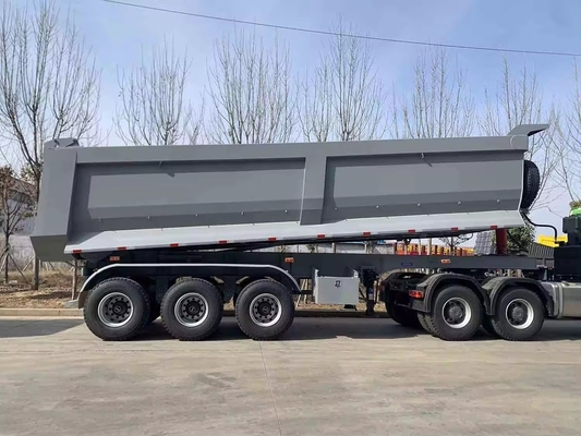 Capacidade do motor de 4-6L 6×4 roda motriz em forma de U Trailer traseiro com inclinação de descarga Semi-trailer