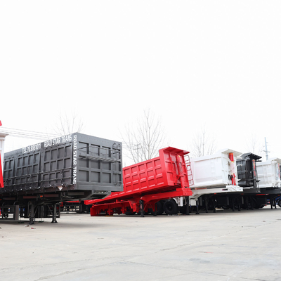 351-450hp Half Pipe Rear Dump Truck Trailer Tipper Semi-trailer com 4 eixos 40cbm 80tons