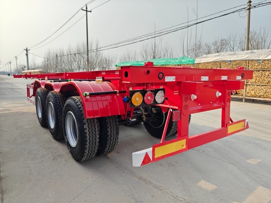 ISO/TS16949 Certificado 40FT 3 eixos de reboque de semi-reboque de banco plano Estrutura de reboque de caminhão esqueleto