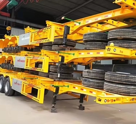 50 T Capacidade de carga 40 FT Chassis esqueleto Semi-reboque para transporte de contentores