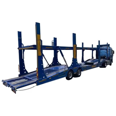 Suspensão Mecânica de aço 2-3 eixos Tractor de transporte Reboque de dois andares Trailer de transporte de carros para carros 6/8/10 Transportes