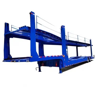 Medium Duty 2 Axles Single Wheeler Transport SUV Esqueleto Flatbed Self Dump Tipping Car Carrier Truck Semi Trailer