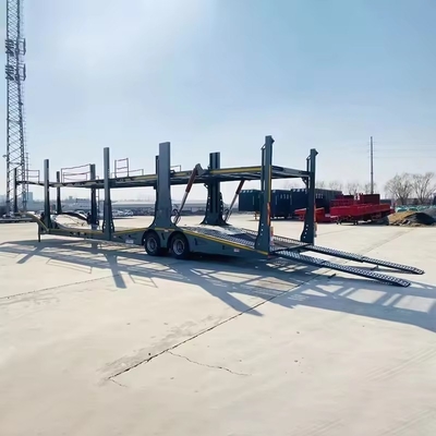 Medium Duty 2 Axles Single Wheeler Transport SUV Esqueleto Flatbed Self Dump Tipping Car Carrier Truck Semi Trailer