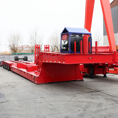 50T Capacidade de carga 3 4 eixo de cama baixa carregador de pescoço de galinha Lowboy Semi camião trailer com 1