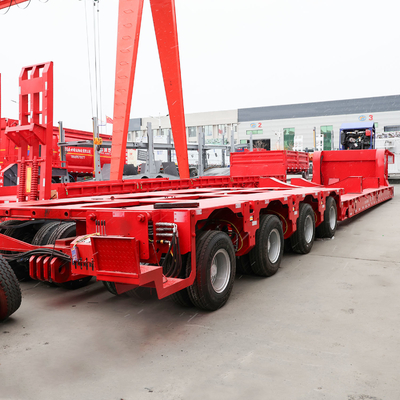 Aço 3 eixos usado remodelado Semi-reboque de cama baixa Heavy Duty Lowboy Semi-reboque de cama baixa