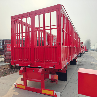 Suspensão de Primavera de Folhas 12 Pneus Huayue 4 eixos Flatbed Pile Fence Semi-trailer para 60tons