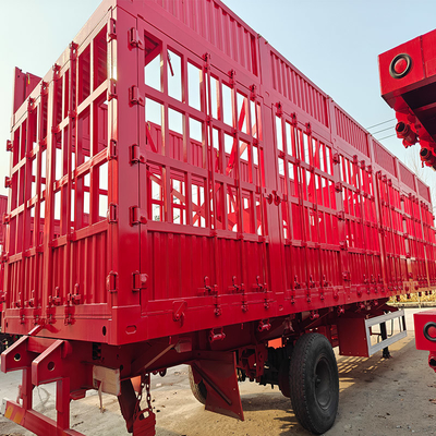 Suspensão de Primavera de Folhas 12 Pneus Huayue 4 eixos Flatbed Pile Fence Semi-trailer para 60tons