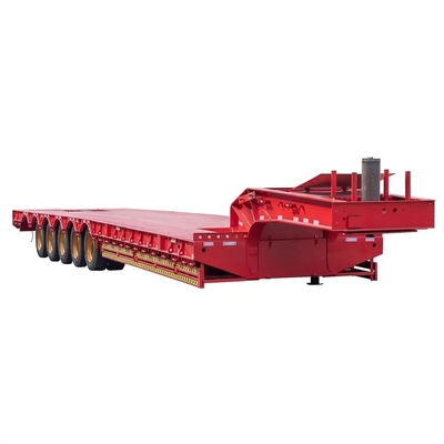 Excavadora pesada de 4 eixos de aço de 80 t 100 t Excavadora de pescoço de galinha Entrega Lowboy Semi-trailer Lowbed