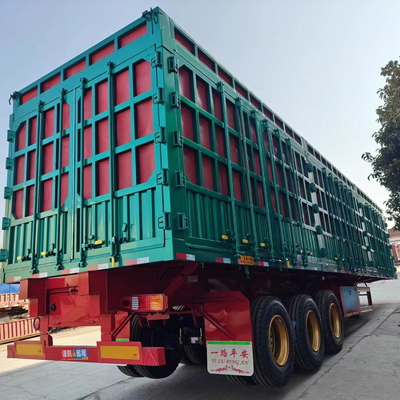 3 eixos 4 eixos Parede lateral Semi-reboque Cargo Semi-reboque Caminhão Tailer com 12 Pneus
