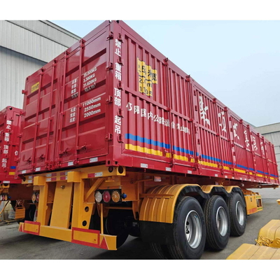 Semi-remolque de aço com suspensão de mola de folha para venda tri-container