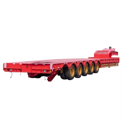 60 80 100 Tons Lowboy Truck Semi-reboque com estrutura de aço e suspensão de mola de folha