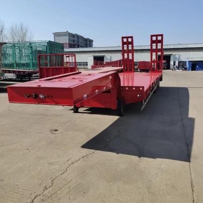 Suspensão de Primavera de Folha Carregamento Frontal Excavadora Hidráulica Trailers de Cama Baixa para Camas Planas
