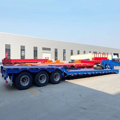 BPW/Fuwa 3,5m Tri-Eixos 4 eixos 70 80ton Low Deck Lowbed Semi-Trailers para máquinas