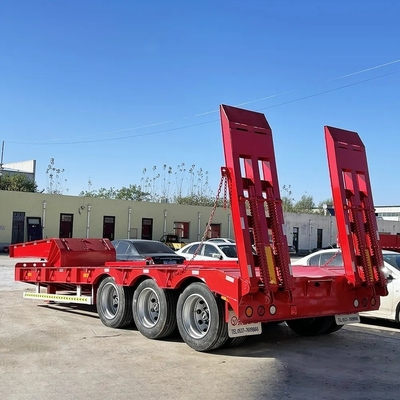 4 eixos Low Bed Lowboy 60ton 80ton Semi-Carrier Trailer para mover máquinas pesadas