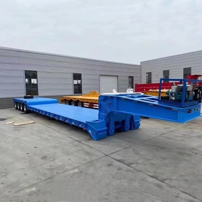 4 eixos Low Bed Lowboy 60ton 80ton Semi-Carrier Trailer para mover máquinas pesadas